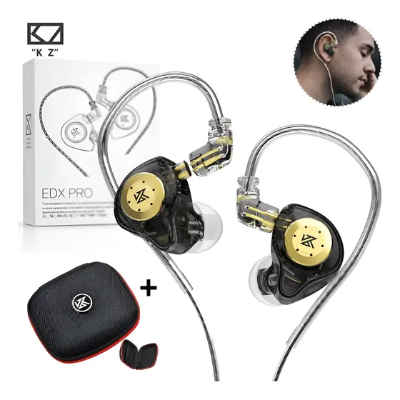 Fone De Ouvido Retorno Palco Kz Edx Pro Dj In-ear + Case