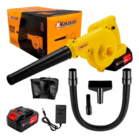 Soprador De Folhas Aspirador Elétrico Com 2 Baterias 48vprem