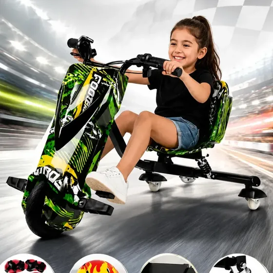 Triciclo Eletrico Drift Grande 350w 36v Suporta 90kg +brinde