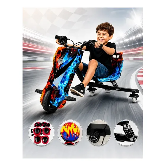 Triciclo Eletrico Drift Grande 350w 36v Suporta 90kg +brinde