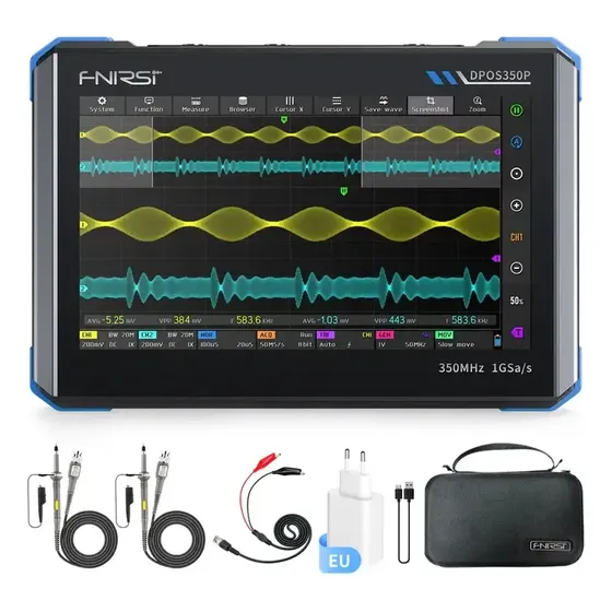 Osciloscópio Gerador Sinal Fnirsi Dpos350p 2 Canais 350 Mhz