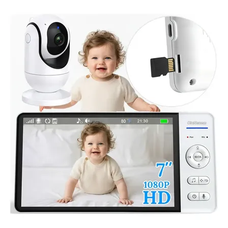 Babá Eletrônica 7 1080p Ptz 4x Vox Visão Noturna Olanenem