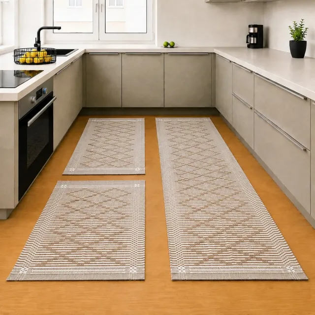 Tapete Passadeira Cozinha Quarto Jogo 3 Peças Grande 144x47