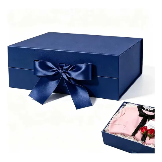 Caixa De Presente Rígida Cetim Premium Magnética29x22x10.5cm