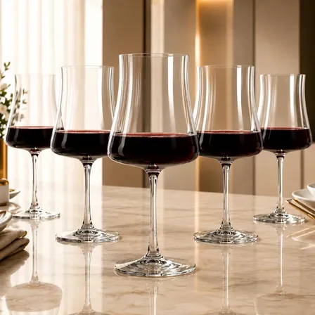 6 Taças 660ml Bohemia Crystal Jogo Vinho Tinto Xtra Titanium