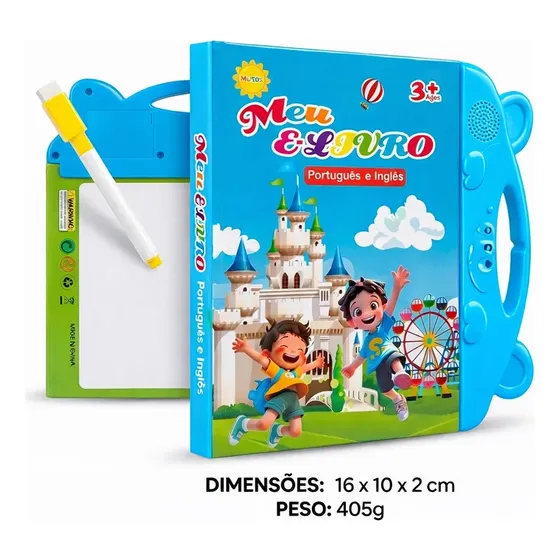 Livro Interativo Bilingue Pt/en Com Som E Toque Para Criança
