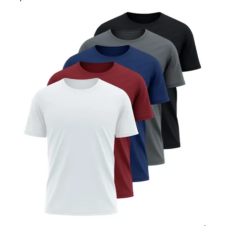 5 Camisas Básica Esportiva Leve Respirável Fitness Unissex
