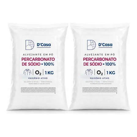 Kit 2 Percarbonato De Sódio Dcasa Tira Manchas 1kg Cada