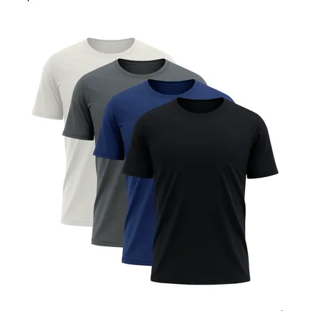 Kit 4 Camisetas Lisa Esportiva Leve Respirável Dry Tech