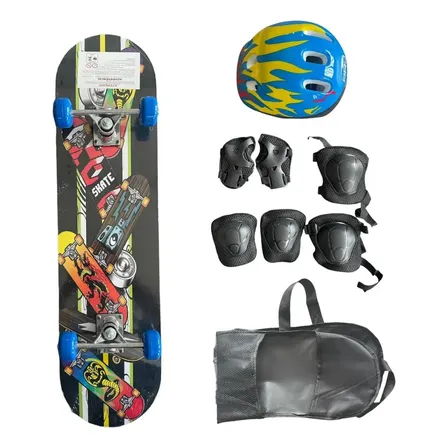 Skate Infantil Montado Completo C/ Kit De Proteção Ate 50 Kl