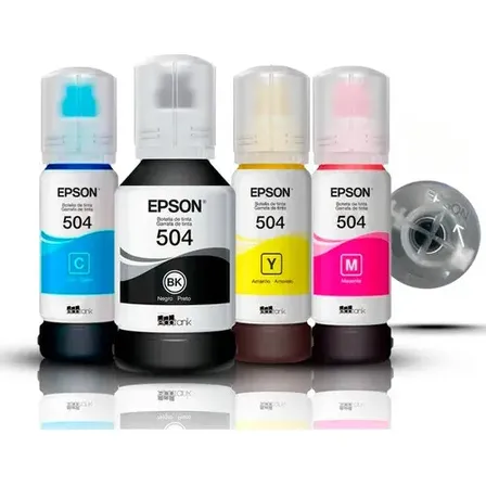 Kit 4 Tintas T504 Original L4150 L4160 L4260 L6270 L14150 Diversas
