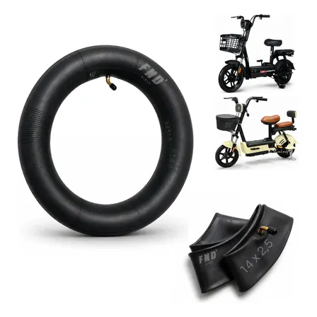 Câmara De Ar Aro 14x2.5 Válvula 90° Bike Elétrica Scooter