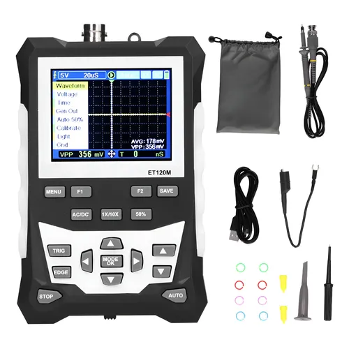 Osciloscópio Digital Et120m Portátil Portátil De 120 Mhz