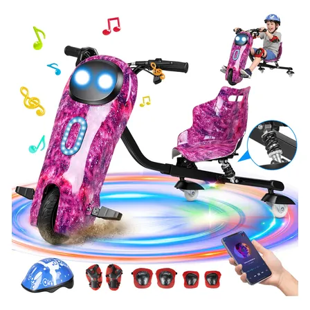 Patinete Elétrico Triciclo Drift 8'' Grande Com Amortecedor
