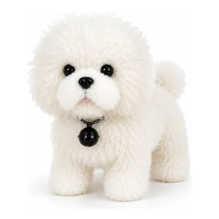 Cachorrinho Interativo Pelúcia Anda Late Repete Voz Infantil Poodle Branco