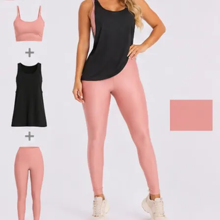 Kit Academia Feminino Regatão Top E Legging Premium