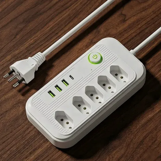 Extensão Elétrica Tomadas Usb Type-c Bivolt 2m Chave Liga