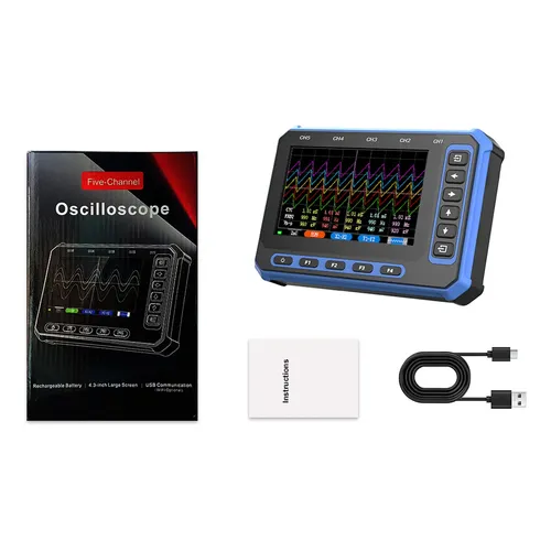 Osciloscópio Digital De 5 Canais Com Tela Ips De 4,3 Polegad