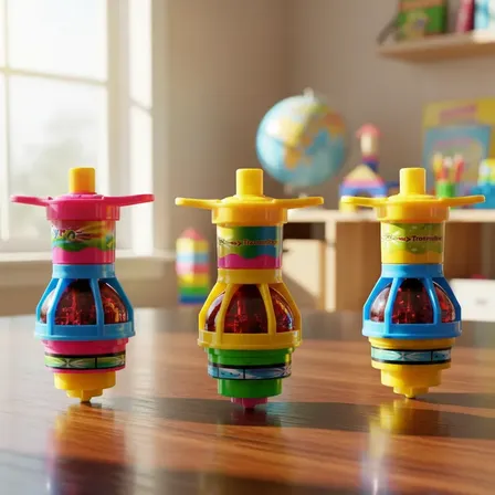 Kit 20 Brinquedo Pião Giratório Colorido Luz Festa Infantil Sortidos Variados