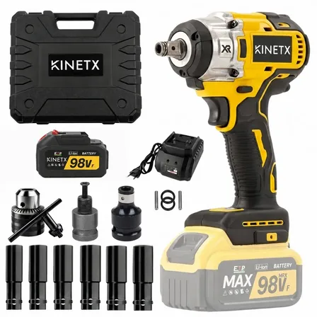 Chave De Impacto Kinetx 880nm 98vf Com Bateria E Maleta Amarelo 127/220v