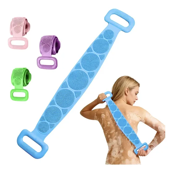 Escova Silicone Esfoliante Limpeza Corpo Costas Banho
