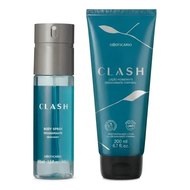 Combo Clash: Body Spray Desodorante 100ml + Loção Hidratante