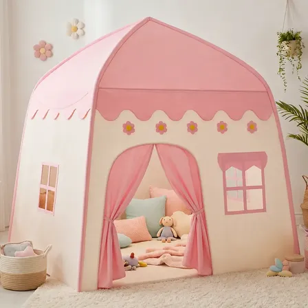 Barraca Infantil Casinha Rosa Azul Dobrável Criança