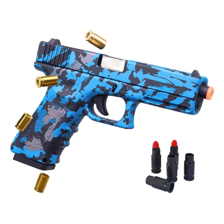 Arma De Brinquedo Pistola Dardos Capsulas Arminha Realista Azul