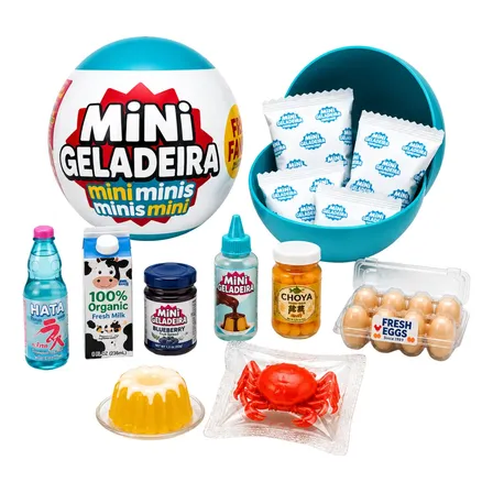 Kit 2 Bola Surpresa Geladeira Mini Alimentos Colecionáveis