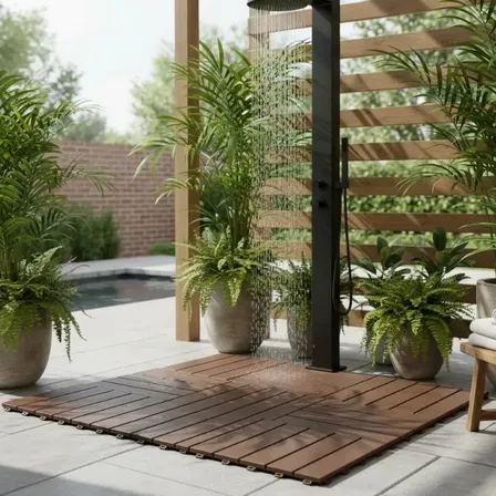 Kit 100 Deck Modular Encaixe Rápido Marrom Escuro 30x30 Marrom-escuro