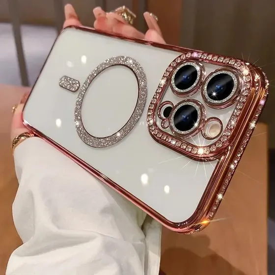 Capinha Luxo Strass Compativel Com Iphone 11 Ao 16 Pro Max