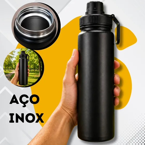 Garrafa De Água Termica 800ml Café Inox Copo Frio E Quente