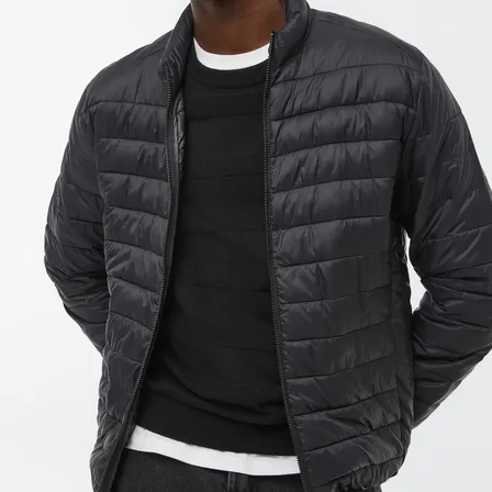 Jaqueta Masculina Puffer Matelassê + Saquinho Hering Preto G