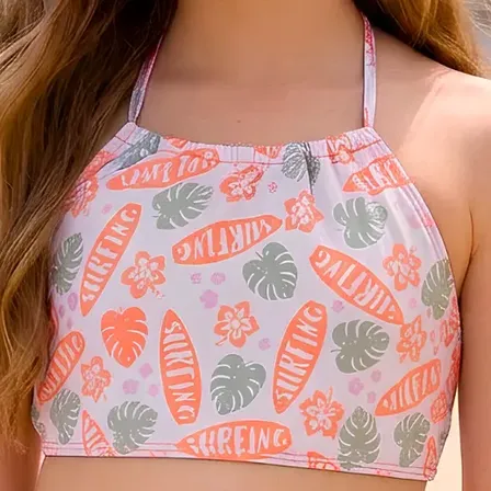 Biquíni Infantil Juvenil+ Shorts Saída Praia - Kit 3 Peças