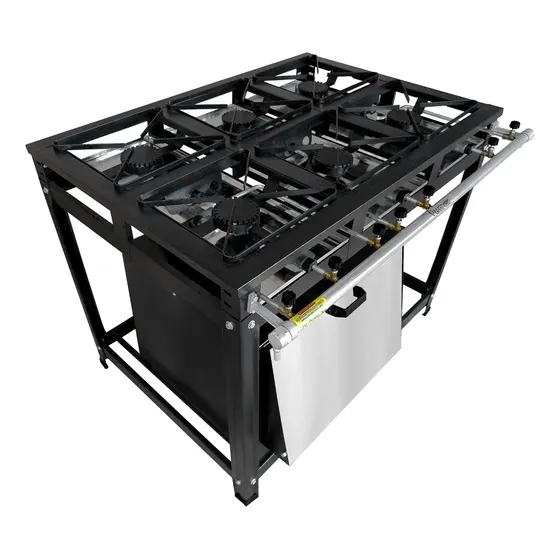 Fogão Industrial 6 Bocas Alta Pressão Forno 120 Litros Inox