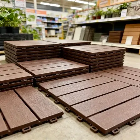 Kit 100 Deck Modular Plástico Encaixe Rápido Marrom 30x30 Br