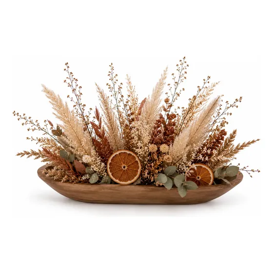Arranjo Centro De Mesa Decorativo Flores Secas Mesa Posta