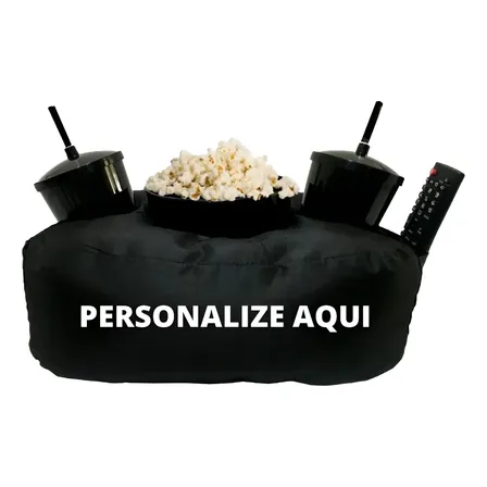 01 Almofada Porta Pipoca Liso Preto Personalizada Preto Personalizado