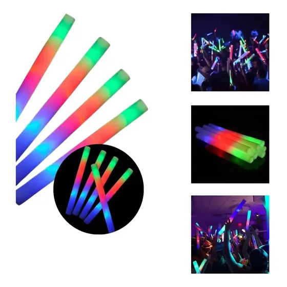 10 Bastão Led Neon Espuma Balada Festa Formatura Casamentos