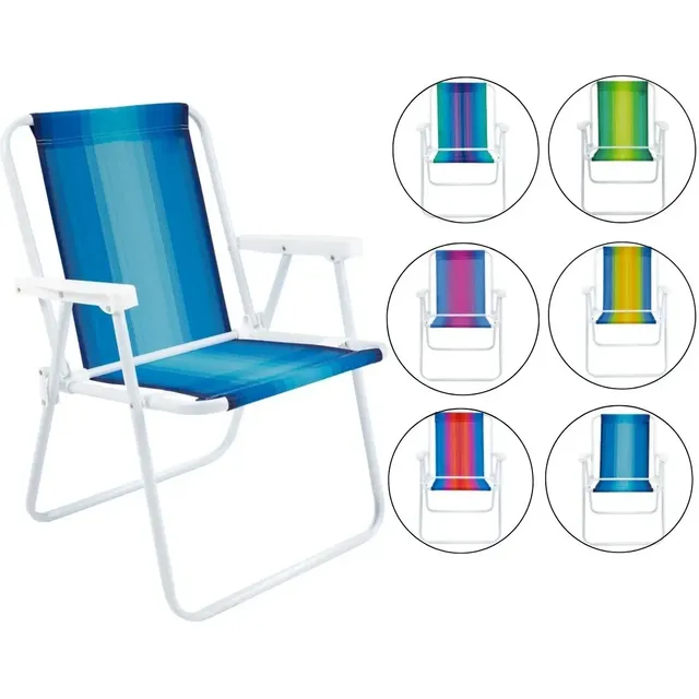 Cadeira De Praia Dobravel Mor Aço Sortida Unitário Oferta