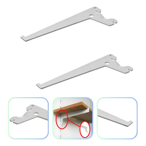 Suporte P/ Trilho Cremalheira Simples Branco 40cm (par)