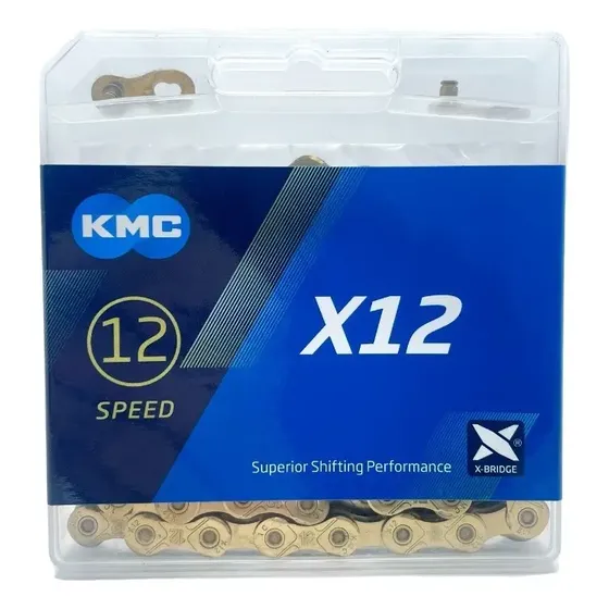 Corrente Kmc X12 Ti-n Dourada 126 Elos 12v 1x12v Mtb Speed