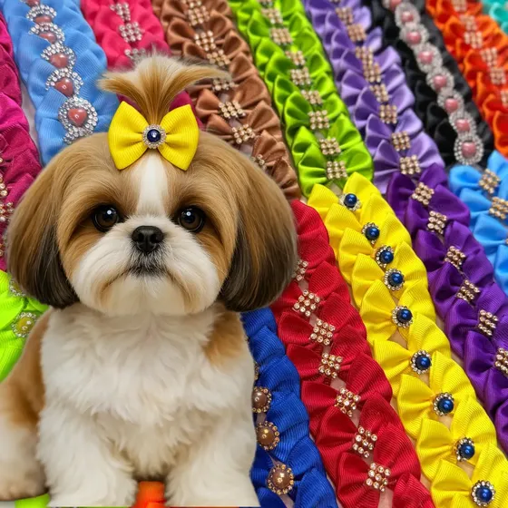 Kit 100 Laços Pet Luxo Xuxinha Para Cachorro Lacinho Topete