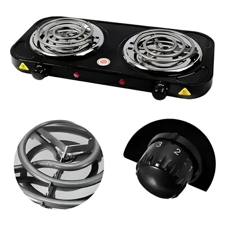 Fogão Fogareiro Elétrico Portátil 2 Bocas 2000w 110v Potente