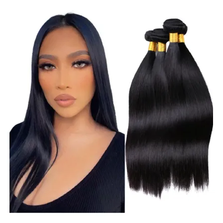 Cabelo Humano Natural Mega Hair Liso Na Tela 65cm - 50g Castanho
