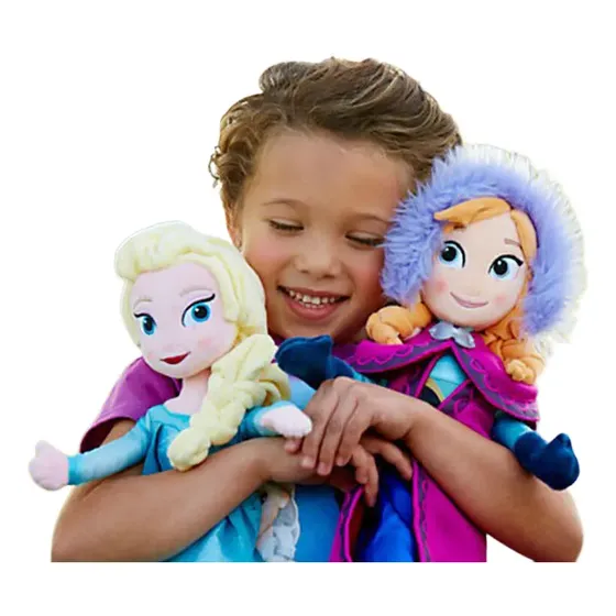 Kit Bonecas Anna E Elsa Frozen Pelúcia Princesas Disney 40cm