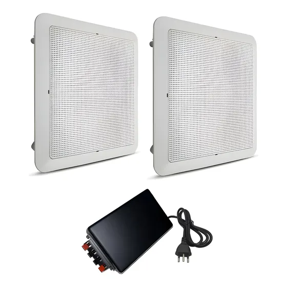 Caixas De Som Arandela 100w Rms + Amplificador Bluetooth 5.0
