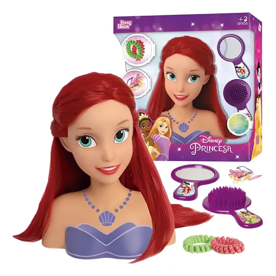 Boneca Princesa Ariel Sereia Disney Brinquedo C/ Acessorios