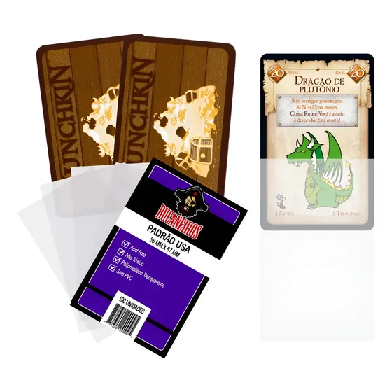 Protetor De Cartas Munchkin 200 Sleeves Padrão Usa 56x87 Mm