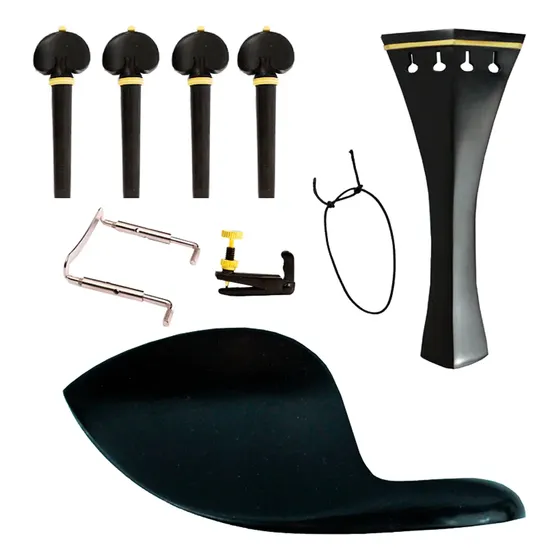 Kit De Montagem Para Violino 4/4 Ébano Completo Com Brinde!!